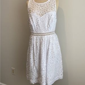 Lilly Pulitzer Alicia Dress Sea Spray Eyelet in Resort White Size 10